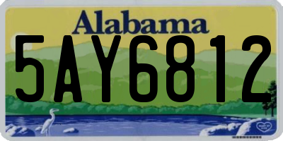 AL license plate 5AY6812