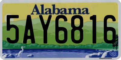 AL license plate 5AY6816