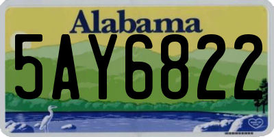 AL license plate 5AY6822