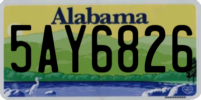 AL license plate 5AY6826