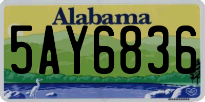 AL license plate 5AY6836