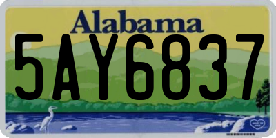 AL license plate 5AY6837