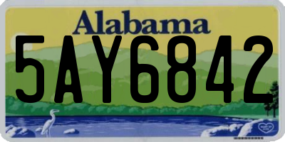AL license plate 5AY6842