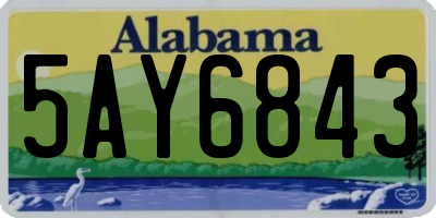 AL license plate 5AY6843