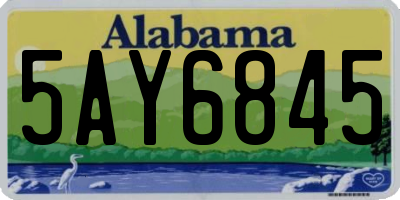 AL license plate 5AY6845