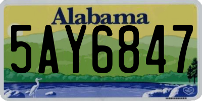 AL license plate 5AY6847