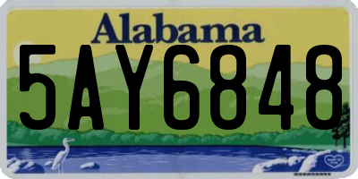 AL license plate 5AY6848