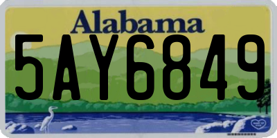 AL license plate 5AY6849