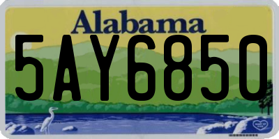 AL license plate 5AY6850