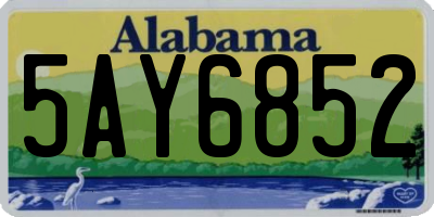 AL license plate 5AY6852