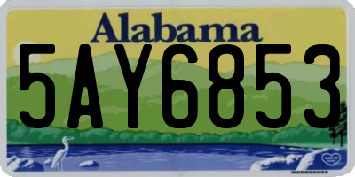 AL license plate 5AY6853