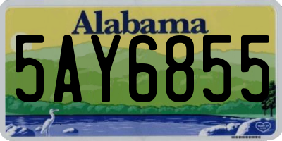 AL license plate 5AY6855