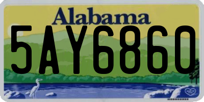 AL license plate 5AY6860