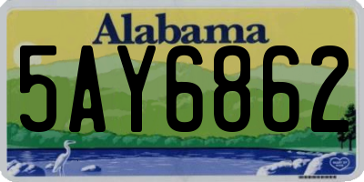 AL license plate 5AY6862