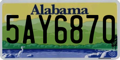 AL license plate 5AY6870