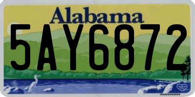 AL license plate 5AY6872
