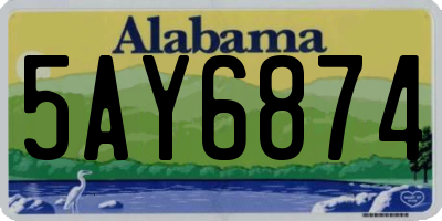 AL license plate 5AY6874