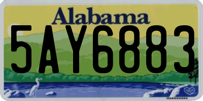 AL license plate 5AY6883