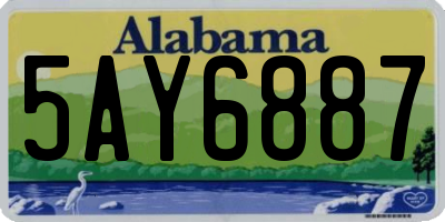 AL license plate 5AY6887