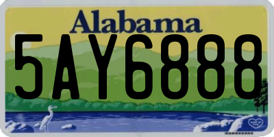 AL license plate 5AY6888