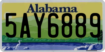 AL license plate 5AY6889