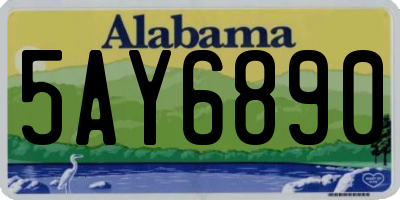 AL license plate 5AY6890