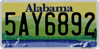 AL license plate 5AY6892
