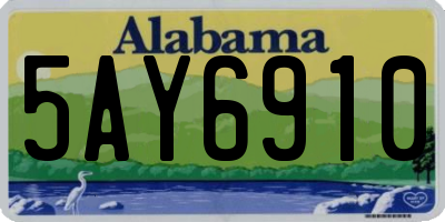 AL license plate 5AY6910