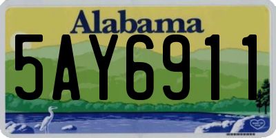 AL license plate 5AY6911