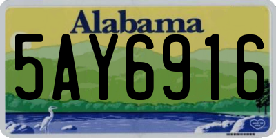 AL license plate 5AY6916