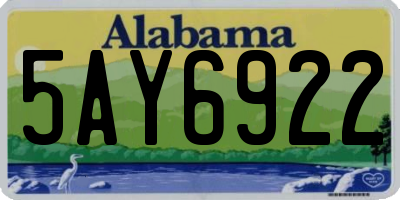 AL license plate 5AY6922