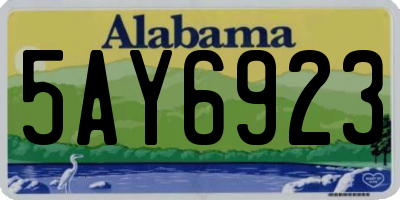 AL license plate 5AY6923