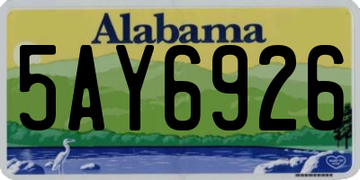 AL license plate 5AY6926