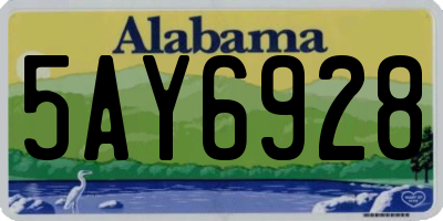 AL license plate 5AY6928