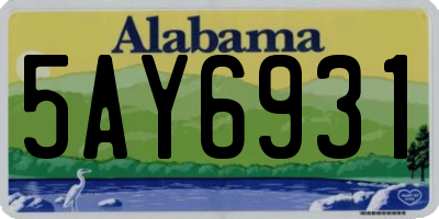 AL license plate 5AY6931