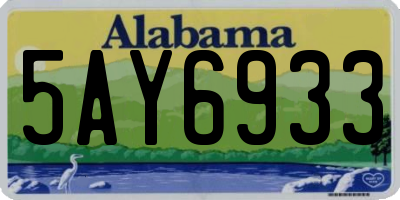 AL license plate 5AY6933