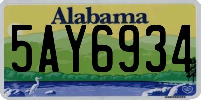 AL license plate 5AY6934