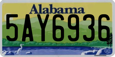 AL license plate 5AY6936