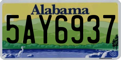 AL license plate 5AY6937