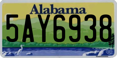 AL license plate 5AY6938