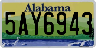 AL license plate 5AY6943