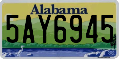AL license plate 5AY6945