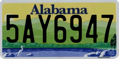 AL license plate 5AY6947