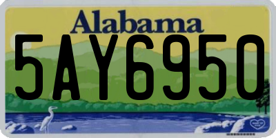 AL license plate 5AY6950