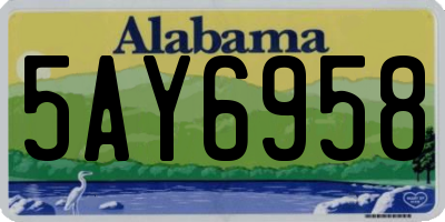 AL license plate 5AY6958