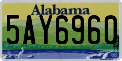 AL license plate 5AY6960
