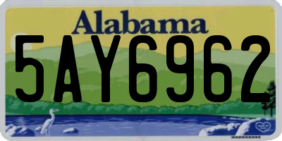 AL license plate 5AY6962