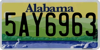 AL license plate 5AY6963