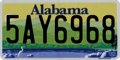 AL license plate 5AY6968
