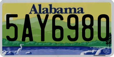 AL license plate 5AY6980